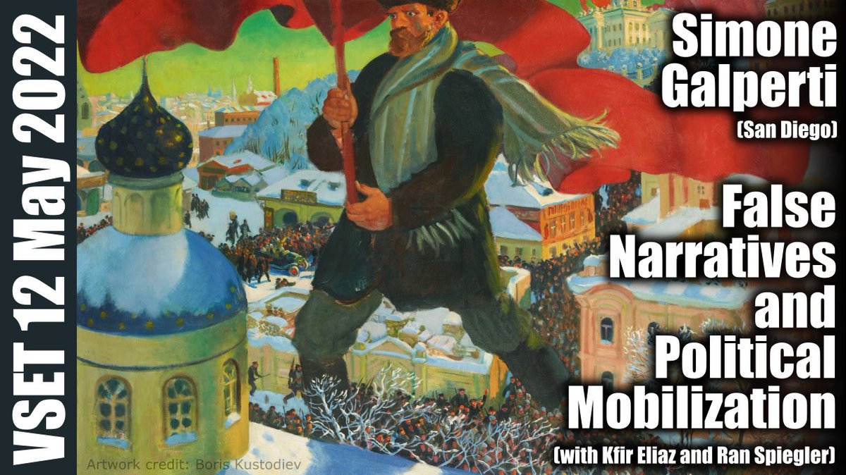 VSET_contact's tweet photo. Our next speaker is Simone Galperti (San Diego) presenting “False Narratives and Political Mobilization” (with Kfir Eliaz and Ran Spiegler). Our Guest Panellists are Gilat Levy and Andrea Prat. See you on Thursday, 12 May. @andreapratnyc https://t.co/8pzY8qui0v