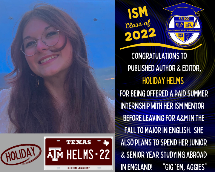 fhs_ism's tweet photo. ISM SENIOR CELEBRATION: @FHSRaccoons Holiday Helms, our very own published author and editor! Check out her work on Amazon: https://t.co/92R5qfBOmy https://t.co/iggmBBQEyf