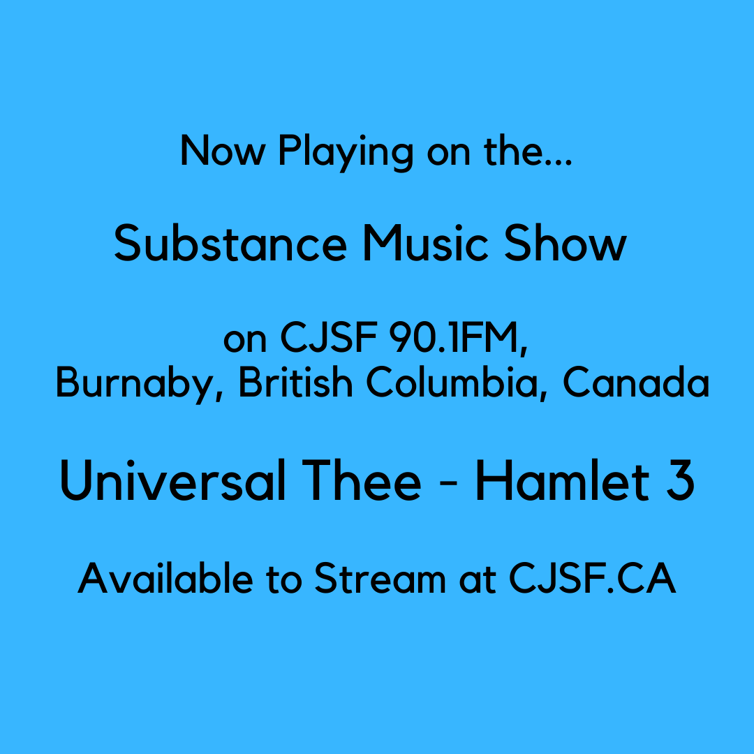 #NowPlaying on The Substance Music Show on 
<a href="/CJSF/">CJSF 90.1FM</a> Radio

<a href="/universalthee/">Universal Thee</a> - Hamlet 3

🇨🇦🏴󠁧󠁢󠁳󠁣󠁴󠁿
#music #indie #altrock #AlternativeMusic #indierock #rock #poprock #Scotland #Music #janglepop #ScottishMusic #Scottishmusicscene