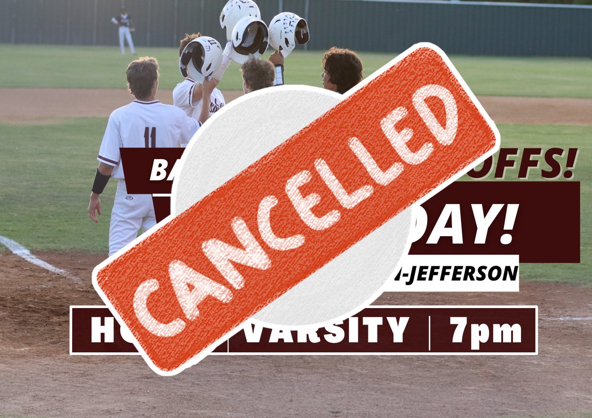 🚨GAME CHANGES🚨

Due to the threat of severe weather, the game tonight against Hardin-Jefferson has been canceled and the changes to bi-district are as follows:

GAME 1: Friday, May 6 at HJ @ 7p
GAME 2: Saturday, May 7 at Silsbee @ 1pm
GAME 3 [if needed]: 30 minutes after Game 2