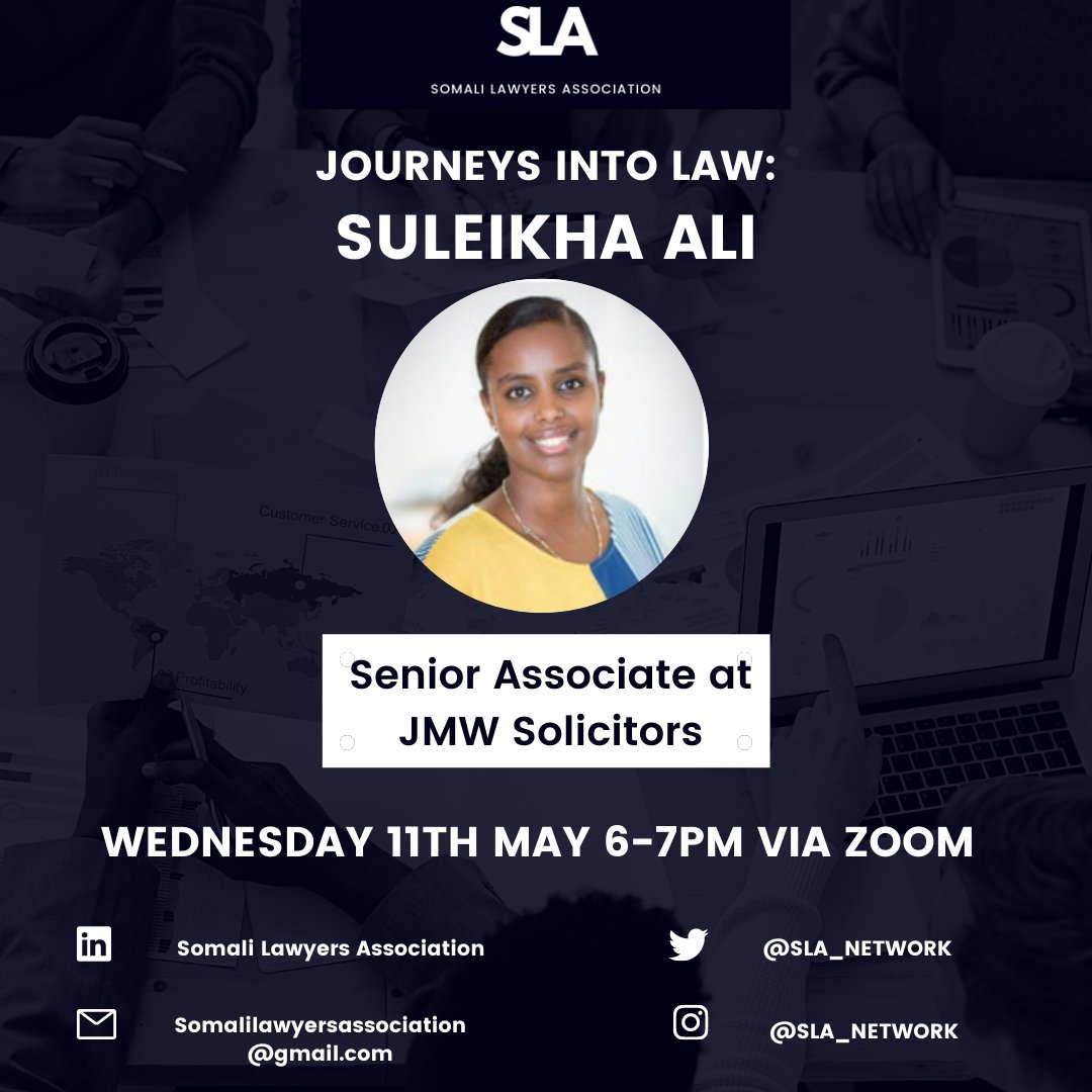 Join us on our next ‘Journeys into Law’ webinar with senior associate Suleikha Ali where we hear her journey into becoming a clinical negligence solicitor! 

You must be a member to attend. Use this link if you haven’t already done so! lnkd.in/dirzPA5W