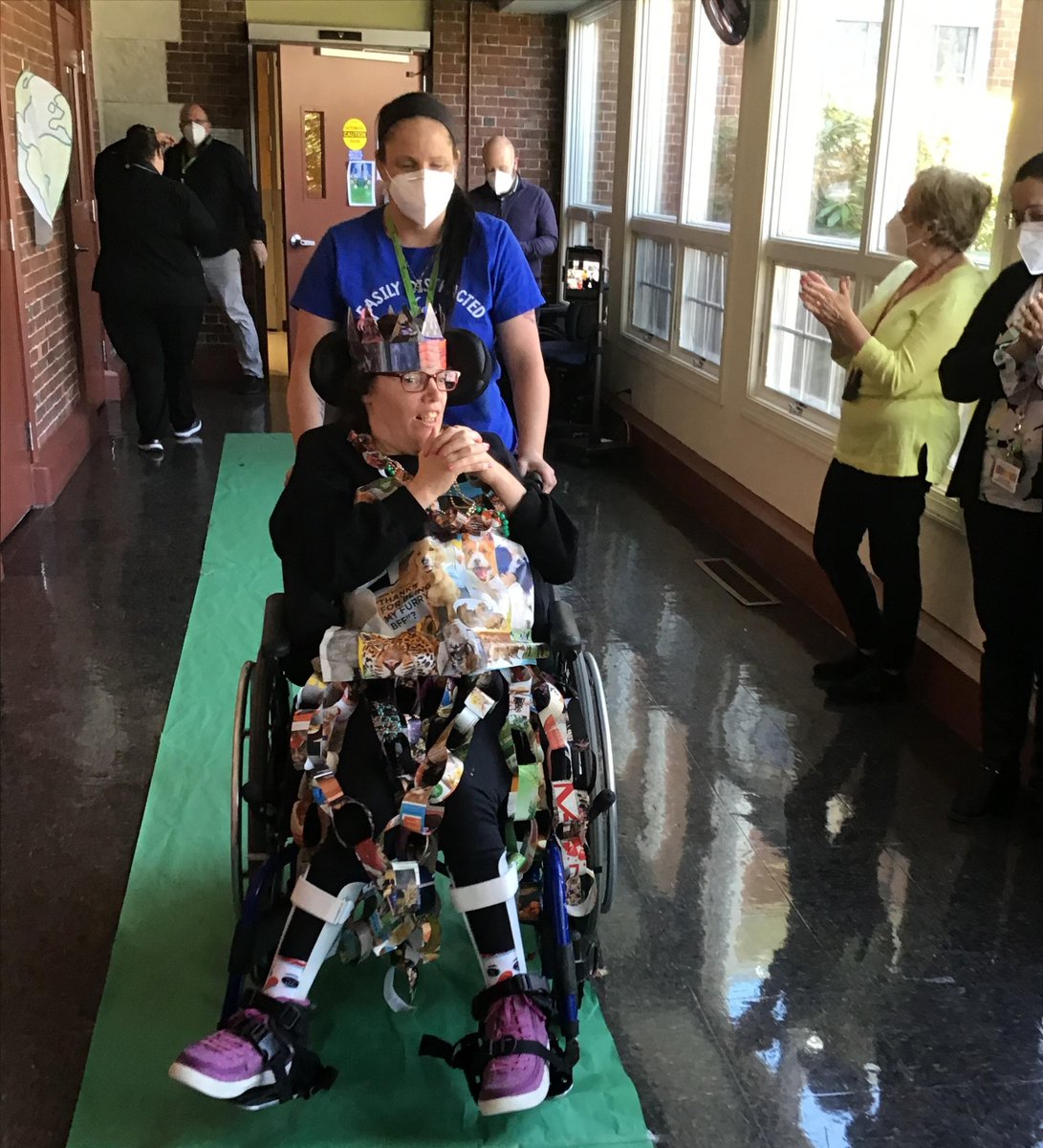 MathenyMedical's tweet photo. In celebration of Earth Day last week, our Red Zone residents held a special fashion show using all recycled items! How do you reuse and recycle in your home? 

#EarthDay #RedZoneRocks #MathenyMagic #recycling #recyclingideas #recyclingproject #recyclingfashion #recyclingmatters https://t.co/ph5U4iBLEF