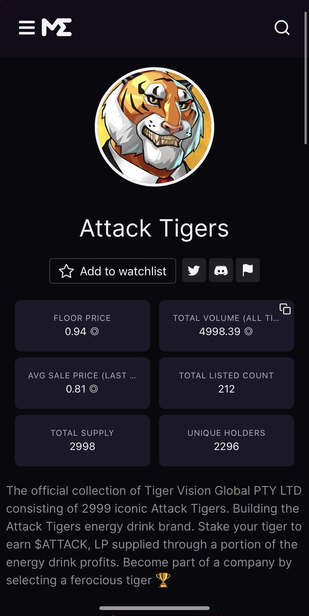 RelaxNFT's tweet photo. Sooo @AttackTigersNFT 
-7% listed.. BULLISH
-2296/2999 unique holders? BULLISH
-Haven’t even added LP and energy drink isn’t out yet 👀 probably nothing https://t.co/GI49s4mQj8