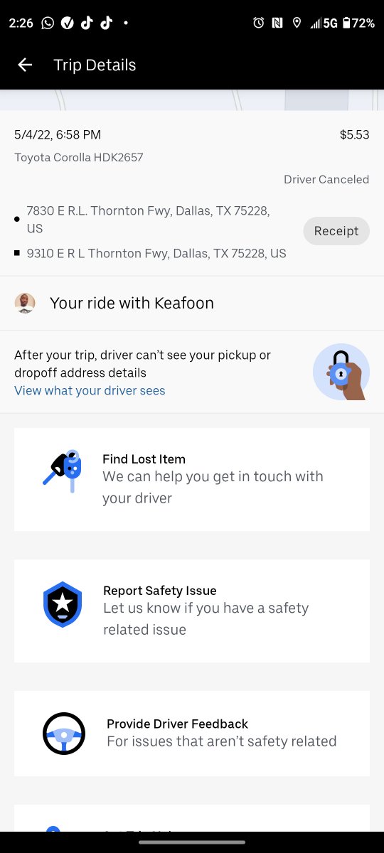 tru_stud21's tweet photo. @lyft @AskLyft do you hate homosexuals as much as @Uber @Uber_Support does? Because, Under allows their drivers to refuse riders...
Simply because they're homosexuals. Meaning @Uber and the driver still gets paid. This is one of the homophobic drivers. https://t.co/fdnc9GKhCQ