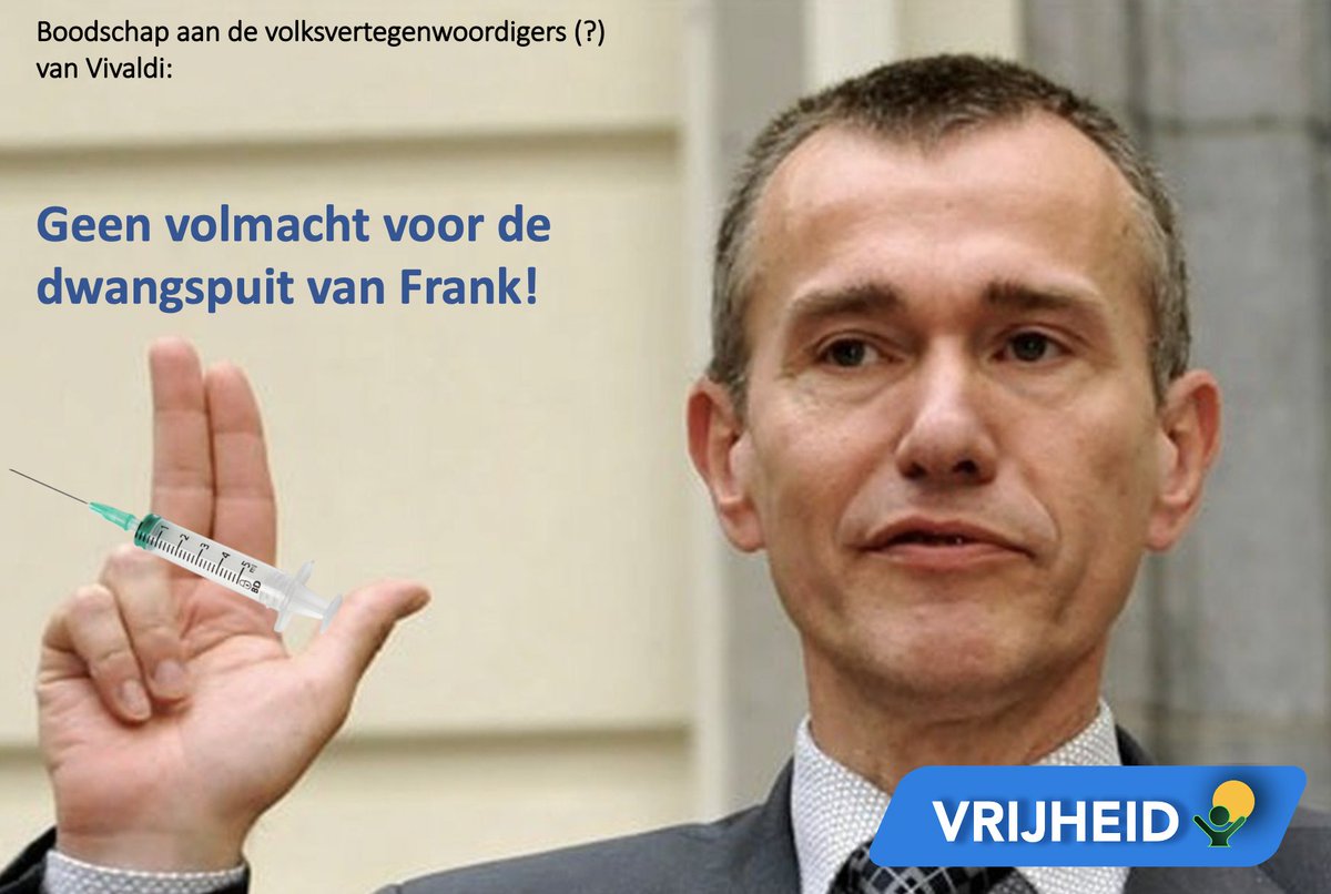 MichaelVerstrae's tweet photo. Help ons mee campagne te voeren tegen de volmacht die het parlement wil geven aan Frank VDB om in de zorg naar zijn goesting de vaccinatie te verplichten!
Om te delen, te posten bij alle politici van Vivaldi, aan hen te mailen en op hun sociale media te plaatsen. https://t.co/9PrioWK8Xi
