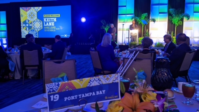 PortTampaBay's tweet photo. Port Tampa Bay was honored to take part in the @VisitTampaBay National Tourism Week Luncheon. PTB President &amp; CEO Paul Anderson met with @CelebrityCruise VP of Sales for the Americas Keith Lane and @RaysBaseball  President Brian Auld about the importance of tourism to our area. https://t.co/q5C31npAJv