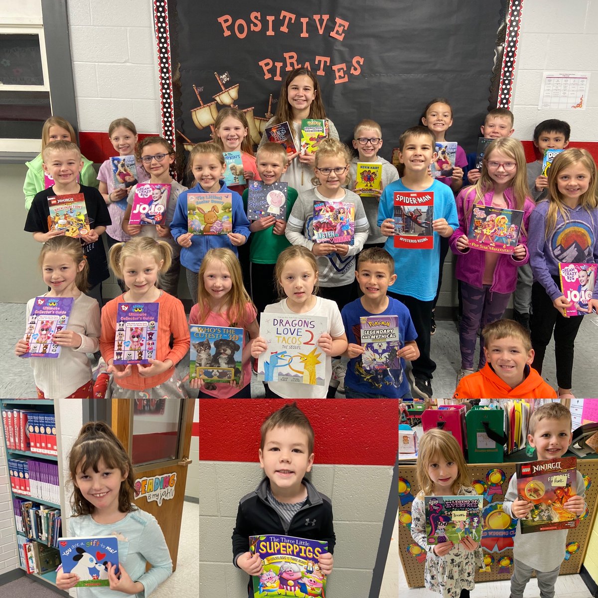 Congrats to all these kiddos for completing their Bookopoly!! I hope you all enjoy the books and keep reading! Not pictured, Marvin Richter, Quinn Jacot, and Kirbee Doerr #readersgonnaread #newbookstoread