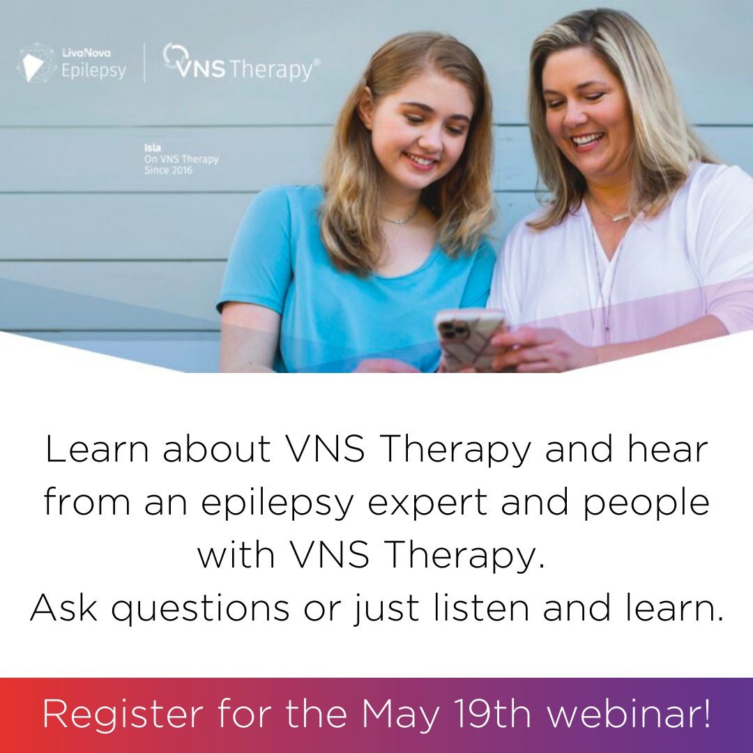 EpilepsyAZ's tweet photo. Have questions about #VNS Therapy? Register for the free webinar on May 19 and get those questions answered! Hear from an #epilepsy expert and people who use VNS Therapy!

Thu, May 19 at 7:00 PM - 8:00 PM PDT
Free registration: https://t.co/LlYVcHbtOq https://t.co/SXnqx9eUVC