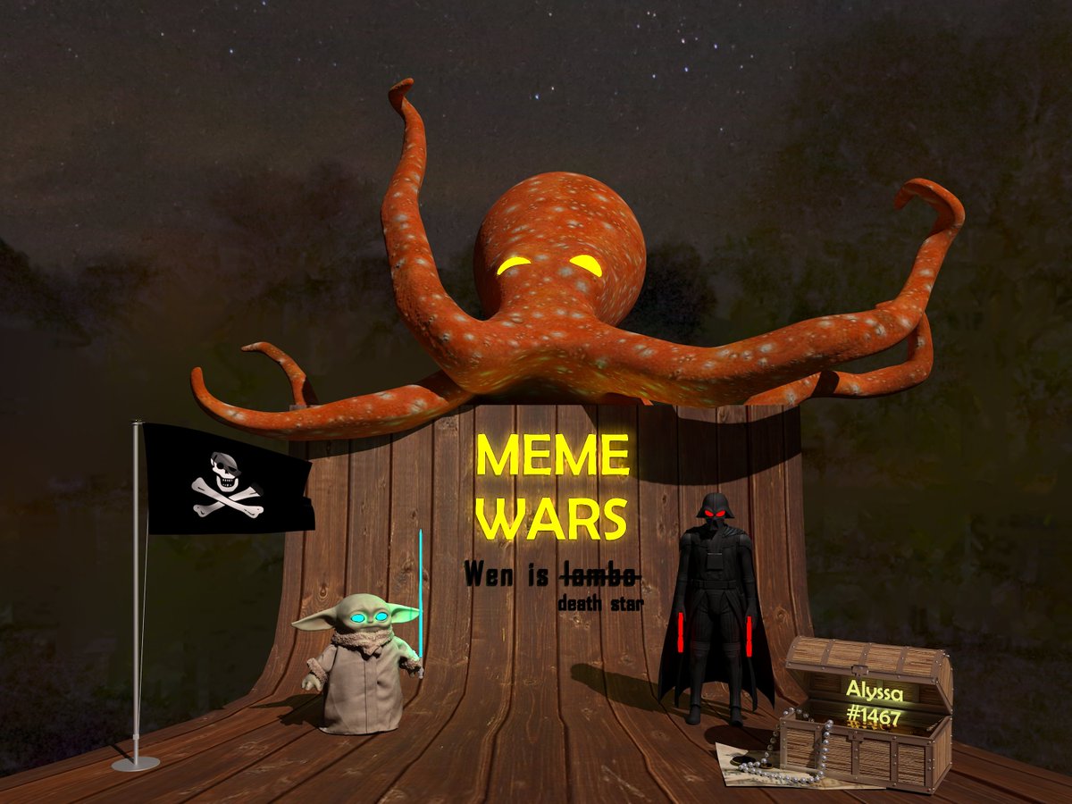 1/2) Growing up as a girl that is a fan of both star wars and 9gag memes in the 2010s, I've gladly put all my effort to practice my 3d skills to make this fanart coming straight from the dark side. 
<a href="/memeland/">Memeland ❤️ Memecoin</a> <a href="/9gagceo/">9GAGCEO</a> <a href="/on9eth/">on9.eth | j🥔rd🥔n</a> @Jota_Hache_Eme
