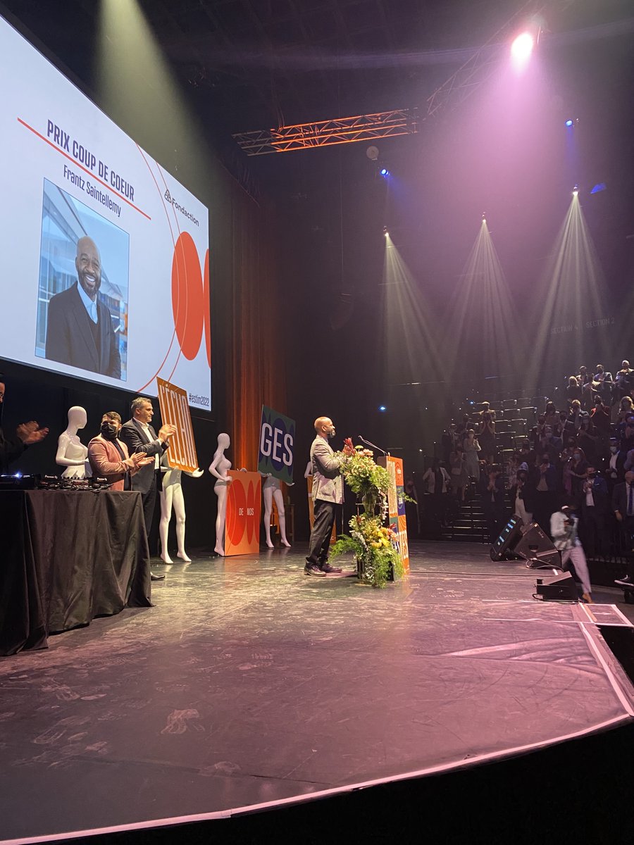 CCEMontreal's tweet photo. Toutes nos félicitations à Frantz Saintellemy, groupe3737, récipiendaire du Prix Coup de cœur présenté par @Fondaction 

#Gala #ESTim2022 https://t.co/PzRCZmfLVU