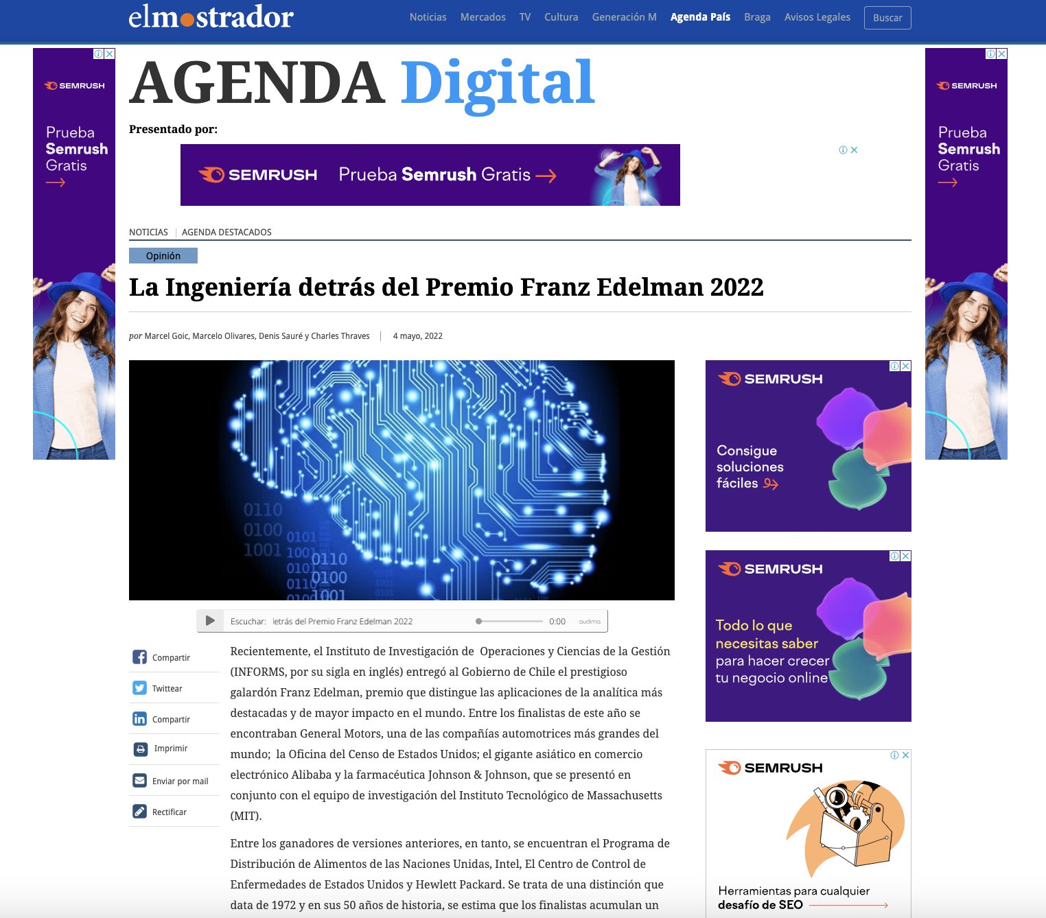 Image for the Tweet beginning: La Ingeniería detrás del Premio
