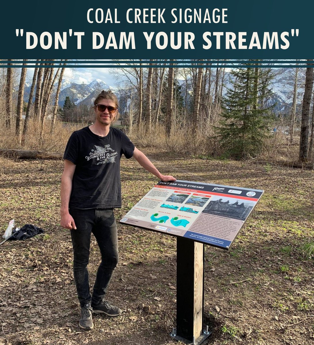 ElkRiverBC's tweet photo. New sign up in #Fernie on why you shouldn't build rock dams! Thank you to all our partners, supporters, and for funding from @Go_Fish_BC and @FortisBC!

#scicomm #science #ktunaxa #sciencecommunication #ferniebc #ferniestoke @TourismFernie #ecology #stewardship #conservation #bc https://t.co/Gxz1J1rnUt