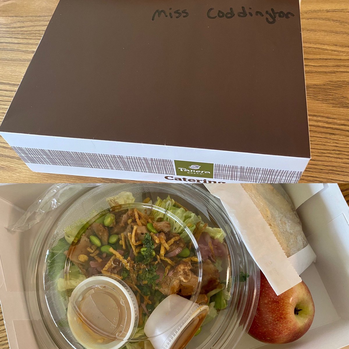 CumruCounselor's tweet photo. Thankful for loving &amp; supportive school families! What a treat to have Panera delivered today! #TeacherAppreciationWeek @panerabread #thankfulschoolcounselor 💕 https://t.co/KRQWaeqHil