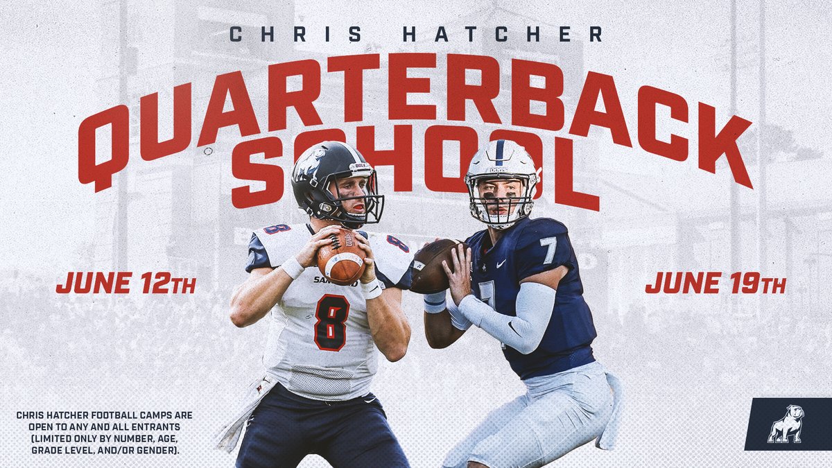 Looking forward this year's Quarterback School! Come learn from our staff and receive 1-on-1 coaching. Click the link below to register: camps.jumpforward.com/chrishatcherca…