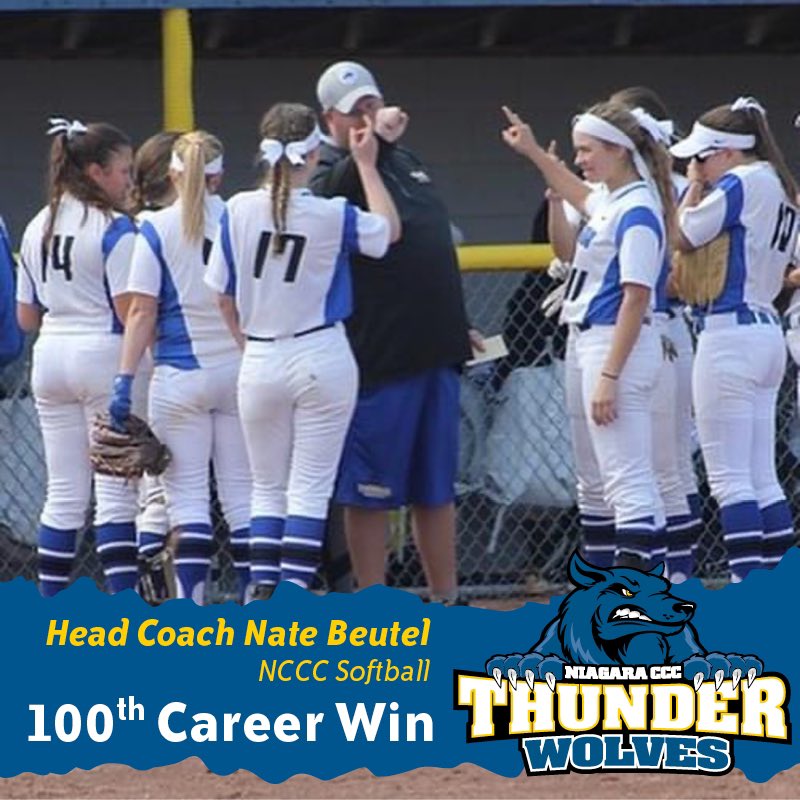 Congratulations to @coachbeutel for earning his 100th career win today against Finger Lakes in a 10 - 1 mercy! The @NCThunderwolves continue to roll! #ThunderwolvesThankful