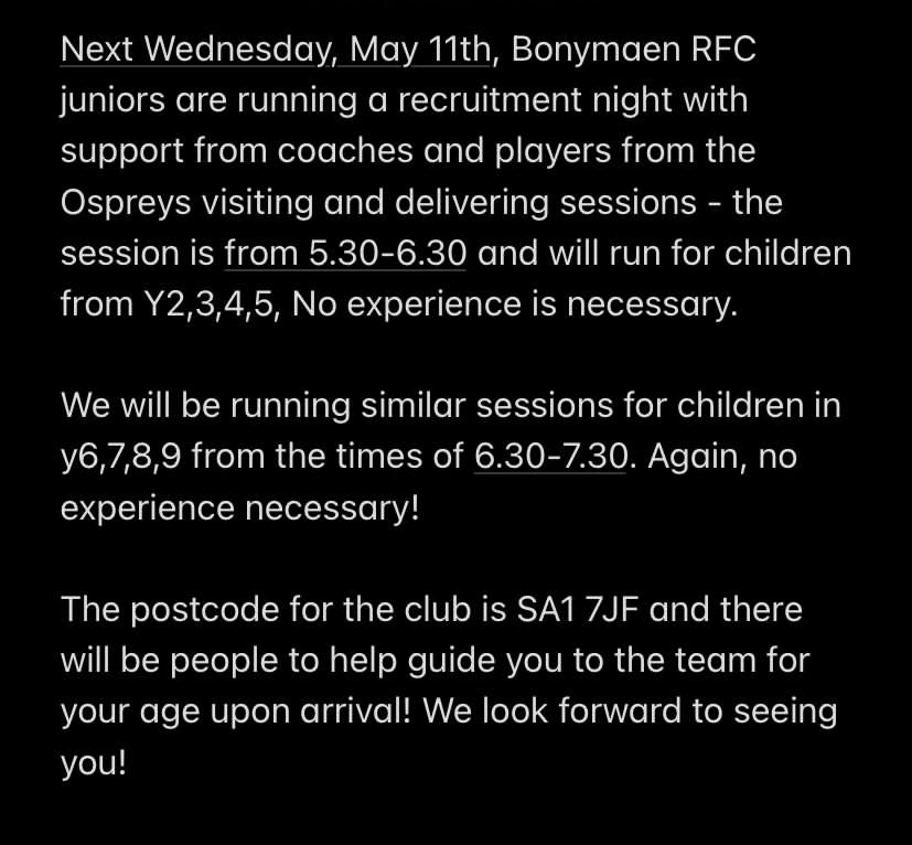 <a href="/BonyJuniors/">Bonymaen RFC M&J</a> would like to welcome everyone to take part.
<a href="/TrallwnPrimary/">Trallwn Primary</a> <a href="/Talycopaschool/">Talycopa  Primary</a> <a href="/CGPrimary/">Cwm Glas Primary</a> <a href="/StThomas_cps/">StThomasCPS</a> <a href="/PentrechwythPS/">Pentrechwyth Primary</a> <a href="/DanygraigP/">Danygraig School</a> <a href="/CefnHengoed/">Cefn Hengoed Community School</a> <a href="/Birchgrove_PE/">Birchgrove PE</a> <a href="/BirchgrovePrm/">Birchgrove Primary</a> <a href="/ysgolycwm/">Ysgol Gymraeg Y Cwm</a> <a href="/StilltydsrcSA1/">St Illtyds</a> @StJosephsCPS 
<a href="/Bonymaenrugby/">Bonymaen RFC</a> <a href="/bonymaen_ladies/">Bonymaen RFC Ladies</a>