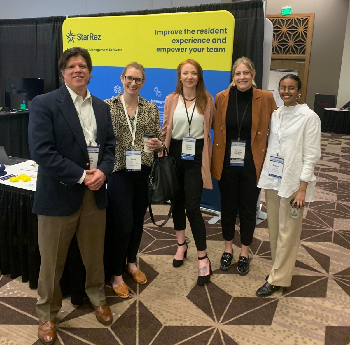 StarRez's tweet photo. The StarRez team is having a great time at the #InterFaceStudentHousing conference in Austin, Texas! The team was even able to catch up with our partners at Canadian Student Communities. Make sure to stop by booth #600! #StarRez #studenthousing #commercialrealestate https://t.co/gamuGotEX5