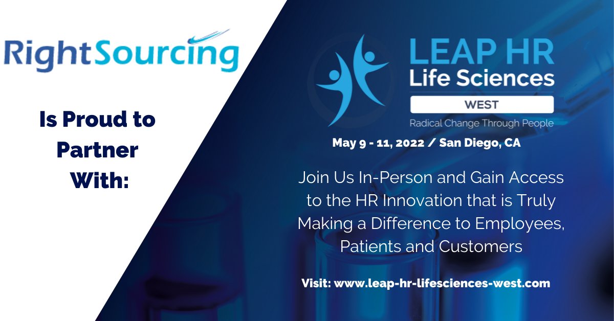 Right_Sourcing's tweet photo. We'll be in San Diego next week at the LEAP HR: Life Sciences conference. The theme is “How HR Change-Agents Are Competing for &amp; Retaining In-Demand Biopharma Talent to Deliver On Business-Critical Innovation &amp; Fast-Paced Scale.” If you're attending, stop by our booth! https://t.co/wpcsTYdon5