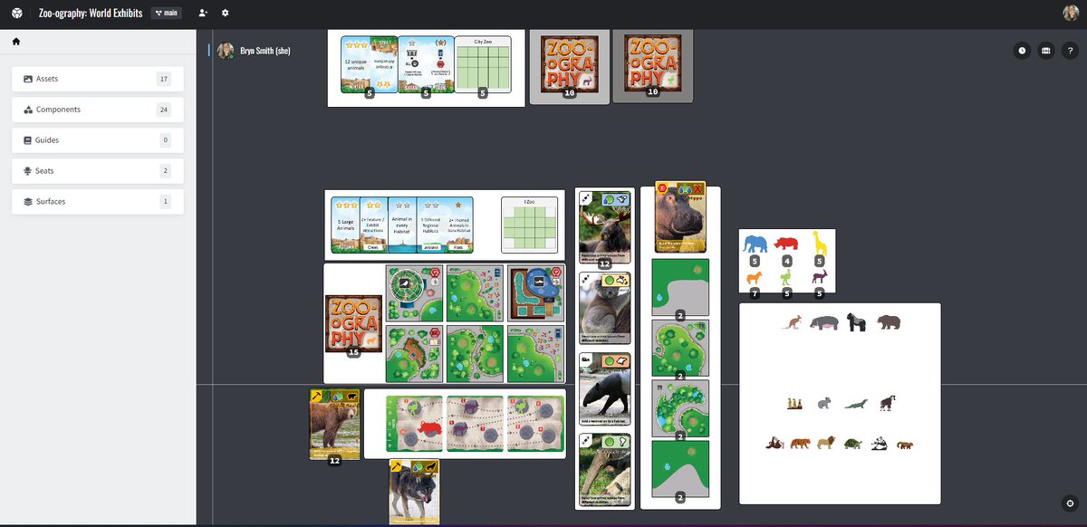 Caitlyn Greene (@boardgamebryn) on Twitter photo Creating Zoo-ography: World Exhibits on <a href="/screentopgg/">Screentop.gg</a>! Super excited to demo and playtest on this platform. I should have it functional by tomorrow! Creating Zoo-ography: World Exhibits on <a href="/screentopgg/">Screentop.gg</a>! Super excited to demo and playtest on this platform. I should have it functional by tomorrow!