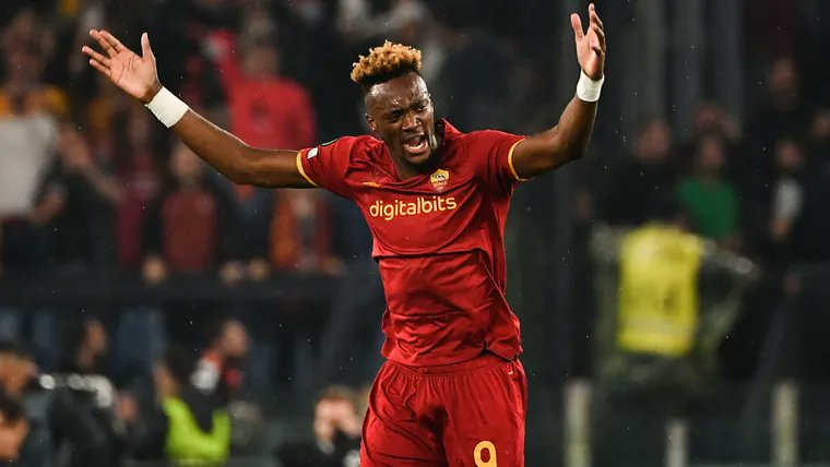 Ubiniboi's tweet photo. Tammy Abraham has lifted Roma to the UEFA Conference League final 🏁

 #ASRLEI #UECL https://t.co/QnJZ7k48l6
