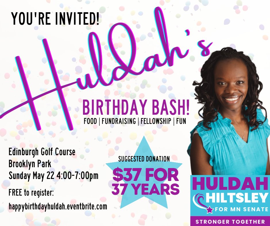 Huldah4House's tweet photo. We are celebrating 37 YEARS OF HULDAH! This event is a can't miss! Drinks, food, dancing, entertainment, please join us!
#StrongerTogether #sd38 #osseo #brooklynpark #brooklynparkmn #brooklyncenter #sd38 #familycommunityservice https://t.co/Hus0GqifwM