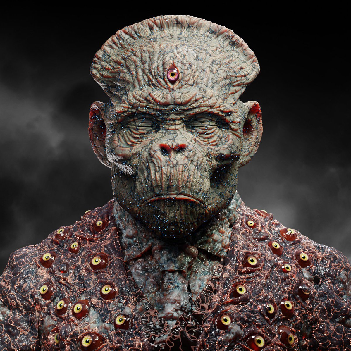 SmartBeast_nft's tweet photo. I spy, with my little eye… a Mutant with a good sight. 🦠

Did you count how many 👁 this sneak peek has? Drop the right number in the comments (he is watching).

🧠 Also, we’ve announced huge news concerning VIP Cards &amp; Mutants on Discord. Check it out: https://t.co/gokHuNAU1o https://t.co/m5EbE318vK
