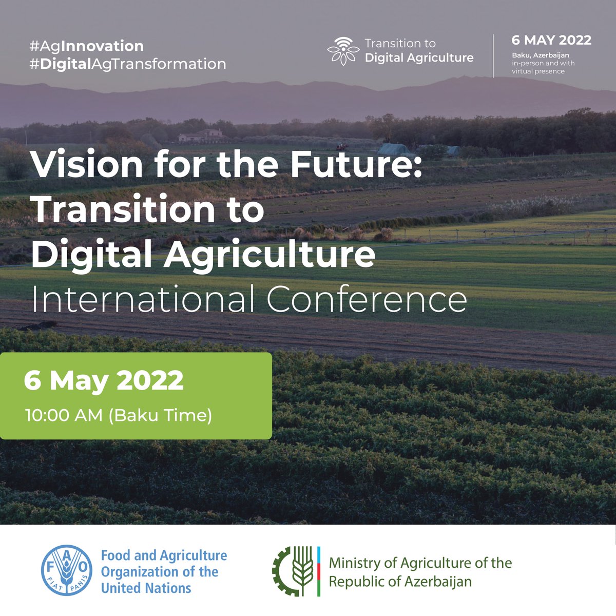 FAOAzerbaijan's tweet photo. We need to build a shared 👁vision for the transition to the agriculture of the future to be #sustainable, #inclusive and #digital ☄️
Follow the live stream here 👉 https://t.co/Rn385zzaOz
#DigitalAgTransformation #AgInnovation https://t.co/diBO9mLWOm