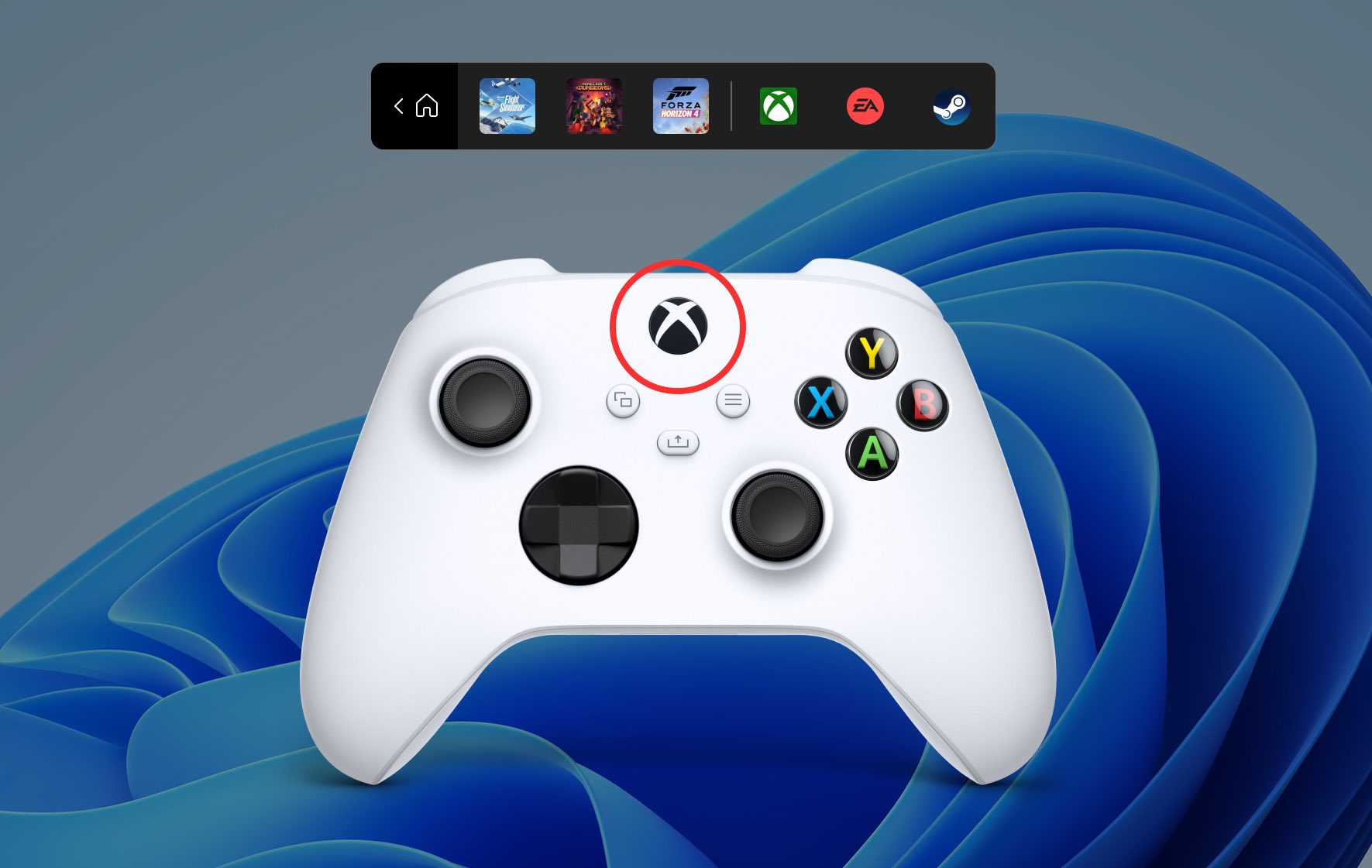 Tom Warren on Twitter: "this is the new Xbox controller bar for Windows 11.  It's a new view of the Xbox Game Bar that has controller-friendly access to  recently played games, Steam,
