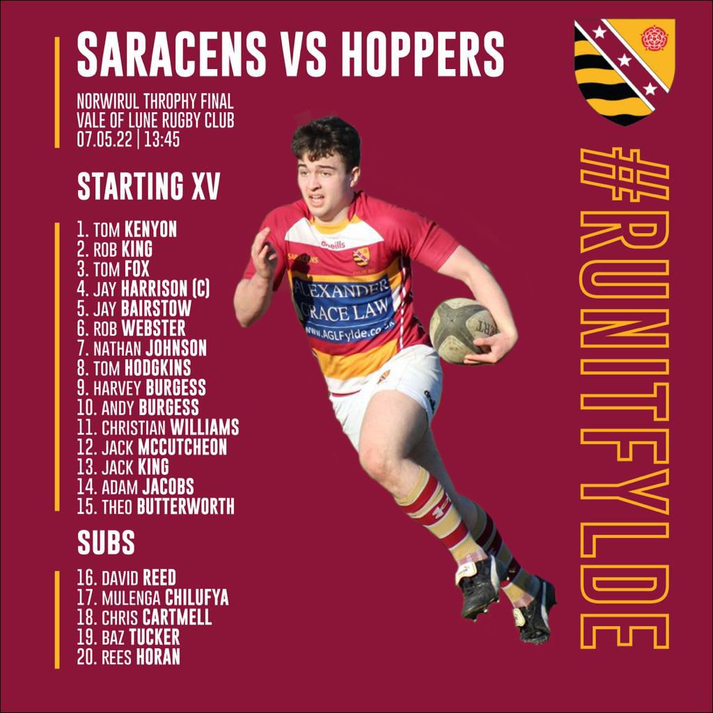 Fylde Rugby (@fylderugby) on Twitter photo .<a href="/FyldeSaracens/">Fylde Saracens</a> squad named for Hartley Trophy Final v <a href="/RugbyHoppers/">Preston Grasshoppers</a> at <a href="/ValeofLuneRUFC/">Vale of Lune RUFC</a> on Sat (ko 13.45). Damian King announces the squad at:
bit.ly/3MQSVh9 .<a href="/FyldeSaracens/">Fylde Saracens</a> squad named for Hartley Trophy Final v <a href="/RugbyHoppers/">Preston Grasshoppers</a> at <a href="/ValeofLuneRUFC/">Vale of Lune RUFC</a> on Sat (ko 13.45). Damian King announces the squad at:
bit.ly/3MQSVh9