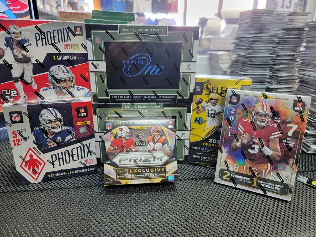 Now In-Store, 7-Box Football Mixer PYT!
--->https://t.co/aXSfnk9zlw
This break is included in our 2022 NFL Draft Giveaway!

Boxes in this Break:
2020 - Select h2
2020 - Prizm tmall
2021 - Panini One (x2)
2021 - Phoenix hobby
2021 - Phoenix h2
2021 - Origins https://t.co/GtGdHFLdsr