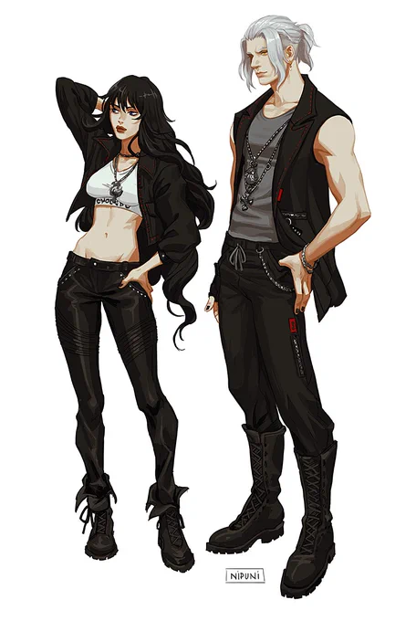 Adra and Hades in the street outfit! #ffxiv #finalfantasyxiv #emetselch #azem 