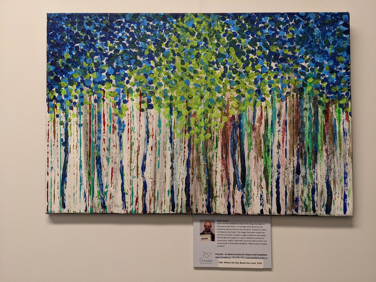 Meet <a href="/ChrysalisAB/">Chrysalis Alberta</a> artist Adam Gorecki, the creative talent behind “Where the Sky Meets the Land,” a beautiful art piece currently gracing our ACDS office wall. Adam’s artwork is inspired by his love of sports and the outdoors.