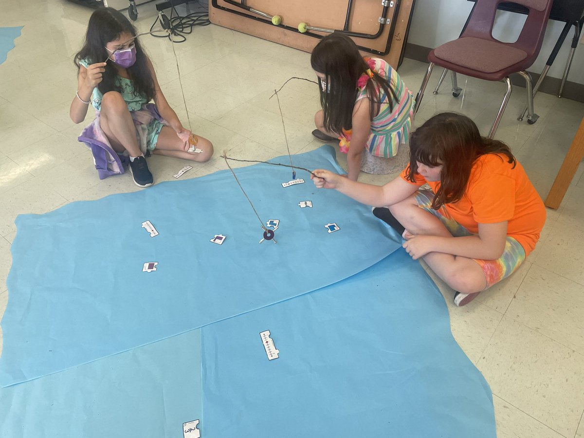 michelle_sterns's tweet photo. Fishin’ for Fractions! Today at Naumann Island, we made fishing poles using sticks we found on the playground and caught fraction fish to answer review questions. We had so much fun!! 🎣🐠 #nauknights https://t.co/um81CVPFbx