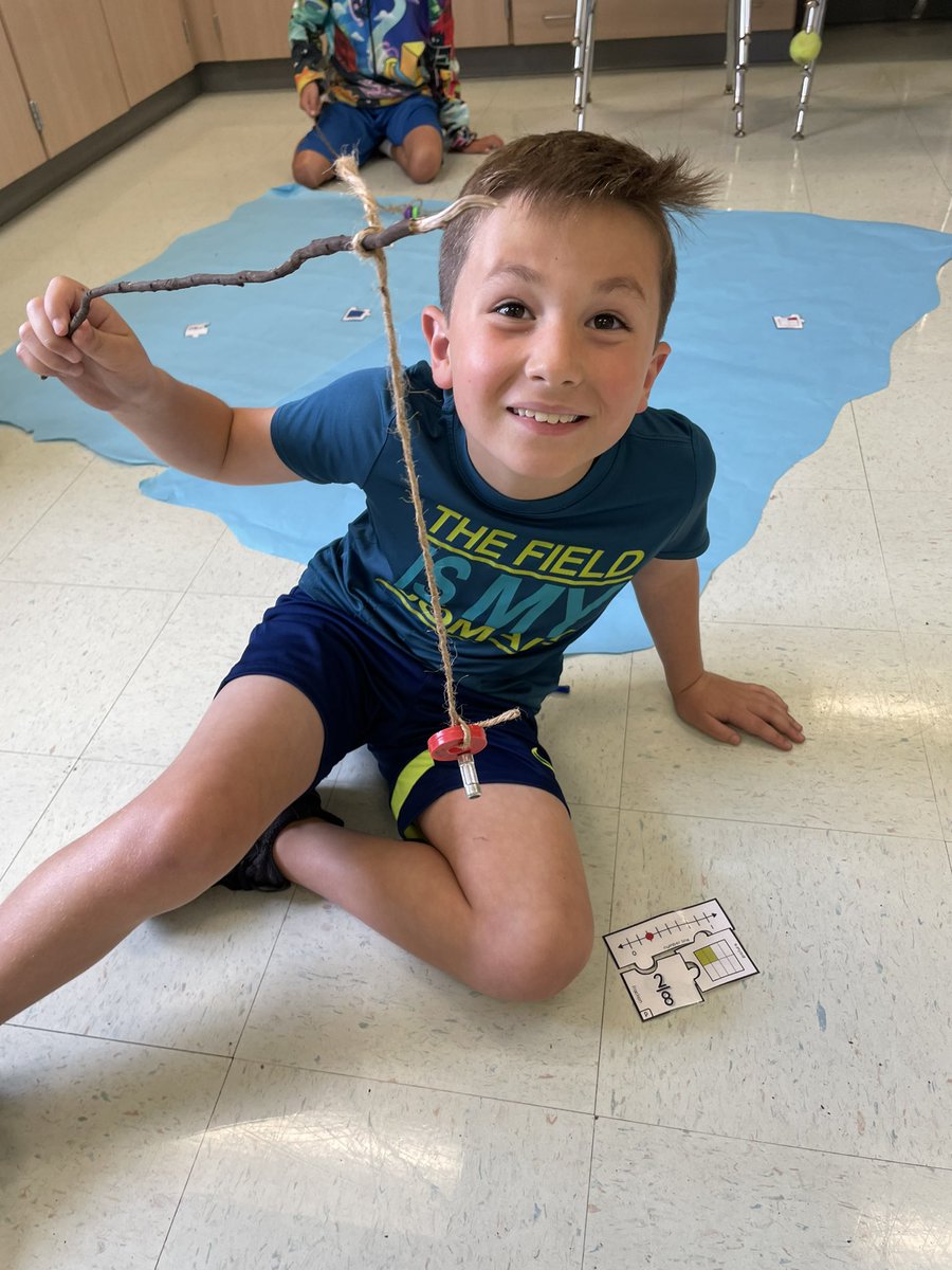michelle_sterns's tweet photo. Fishin’ for Fractions! Today at Naumann Island, we made fishing poles using sticks we found on the playground and caught fraction fish to answer review questions. We had so much fun!! 🎣🐠 #nauknights https://t.co/um81CVPFbx