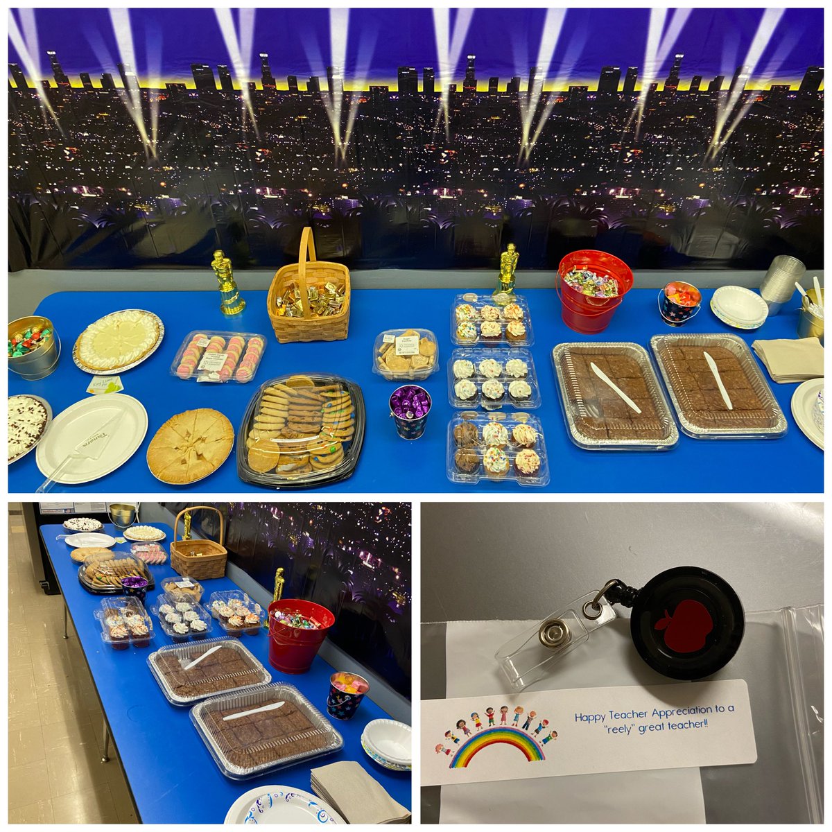 #TeacherAppreciationWeek Day 4: Dessert Bar and badge holder/reel <a href="/conniemoore705/">conniem</a> really is the best!! <a href="/HMC1Proud/">Hickman Mills C-1 School District</a> <a href="/HMC1Ingels/">Ingels Elementary</a>
