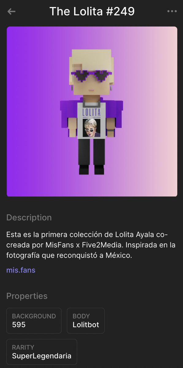 TremendoVillano's tweet photo. Mi Lolita Super Legendaria quiere ganarse el Mezcal oficial de @LolitaAyalaN ๐ค
@cryptolucha #LolitaNFT https://t.co/S1H9PfwOQV
