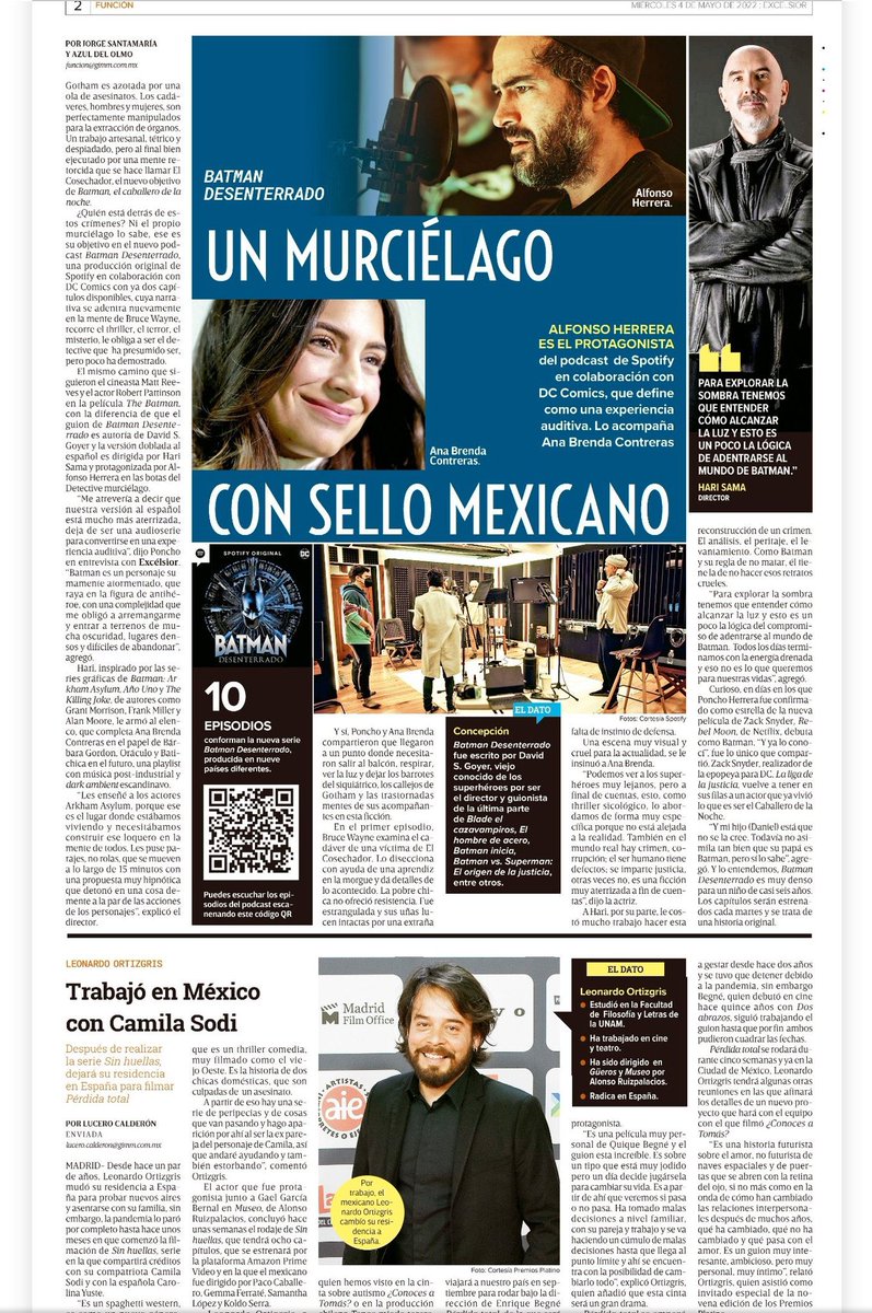 <a href="/anabreco/">Ana Brenda</a> ✨🅰️&amp; <a href="/ponchohd/">Alfonso Herrera</a>
En Periódico 🗞#Excelsior #BatmanDesenterrado🦇✨ #BatmanUnburied #Batman