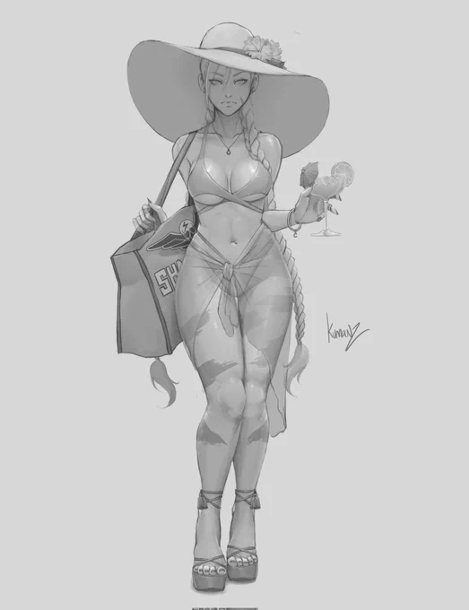 Colourtime! Trying to decide if i should pick Cammy's green or blue bodysuit colourscheme 🙏 #StreetFighter 