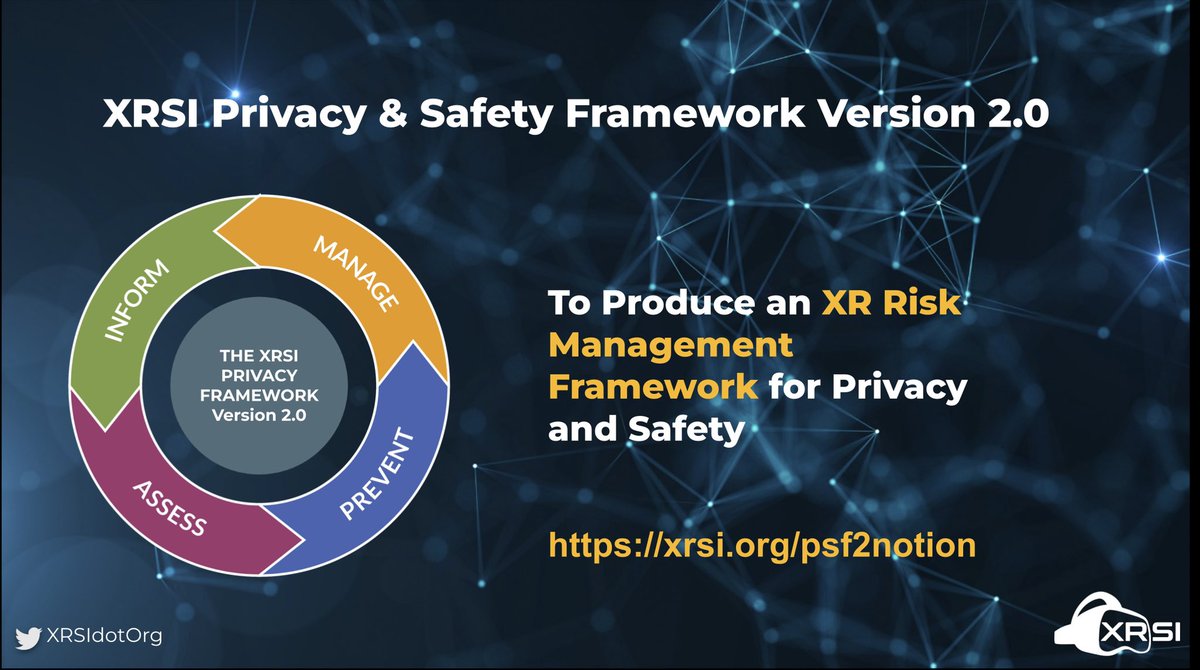 XRSIdotorg's tweet photo. Tomorrow we shift the focus to “INFORM” focus area and dive into Context, Control, Choice &amp; Respect (A framework pioneered by @nobleackerson &amp; adopted into #XRSI #Privacy &amp; #Safety Framework for #XR.. Join us tomorrow at 11am PST to hear frm Noble, himself https://t.co/6FmrmQi9n6 https://t.co/HK7hEAJlbD