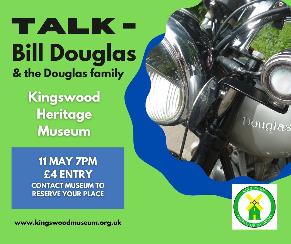 The renowned Bill Douglas, member of the famous Douglas Motorcycle family, will be doing a talk at the museum on May 11th at 7.30pm.
Contact the museum to reserve your seat at this unmissable event.
Sure to interest all those with a love of vintage motorcycles.