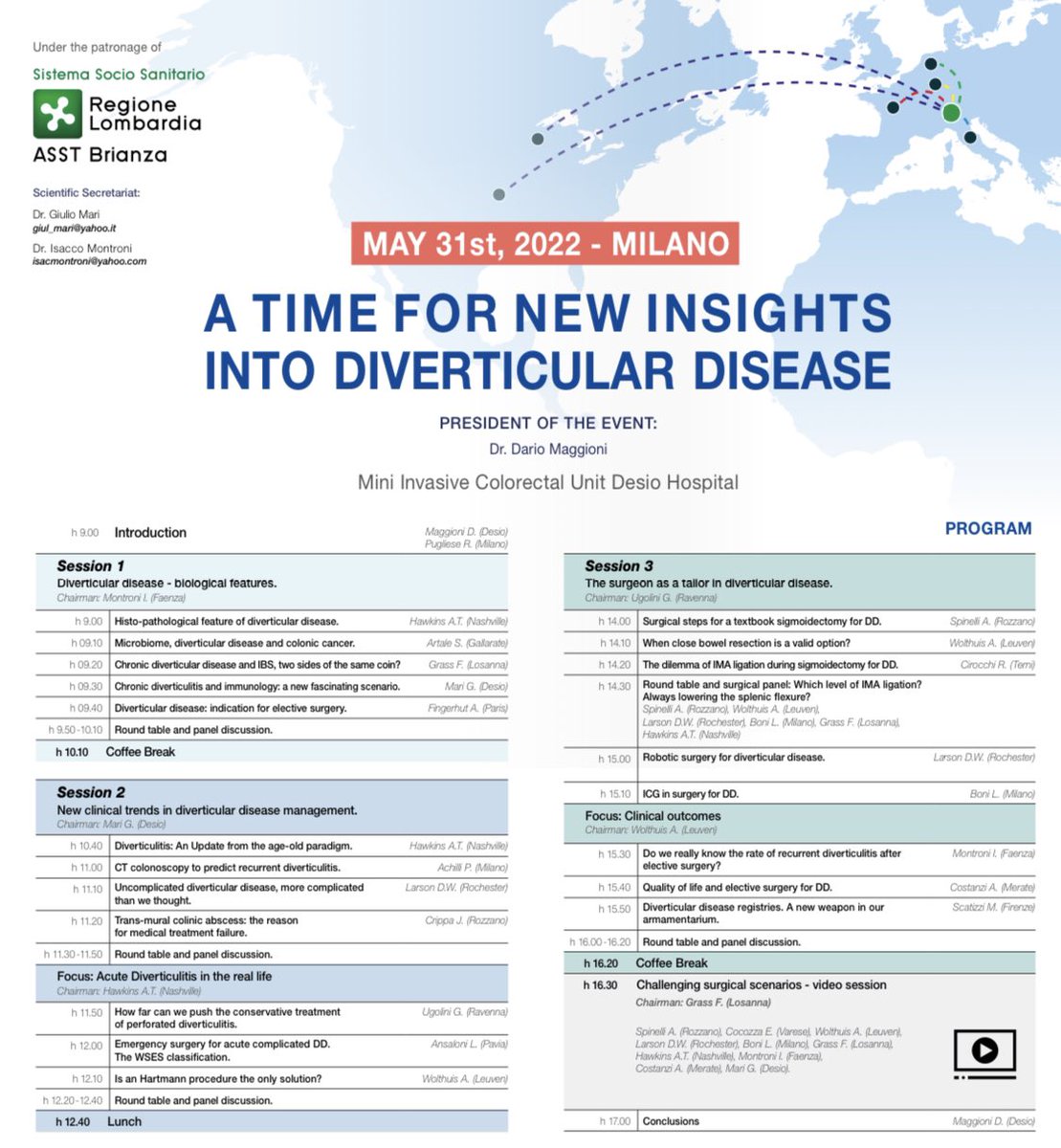 Isacco Montroni (@3isac) on Twitter photo Not even time to catch a breath after #ASCRS22 and another incredible internationals meeting on its way! Outstanding panel completely focused on every aspect of diverticular disease, from A-Z! <a href="/GiulioMari2/">Giulio Mari</a> <a href="/alexhawkinsmd/">Alexander Hawkins</a> <a href="/DrDavidLarson/">David Larson, MD MBA</a> <a href="/AntoninoSpin/">Antonino Spinelli</a> <a href="/WolthuisA/">Albert Wolthuis</a> <a href="/Abe_laparoscopy/">Abe Fingerhut</a> Not even time to catch a breath after #ASCRS22 and another incredible internationals meeting on its way! Outstanding panel completely focused on every aspect of diverticular disease, from A-Z! <a href="/GiulioMari2/">Giulio Mari</a> <a href="/alexhawkinsmd/">Alexander Hawkins</a> <a href="/DrDavidLarson/">David Larson, MD MBA</a> <a href="/AntoninoSpin/">Antonino Spinelli</a> <a href="/WolthuisA/">Albert Wolthuis</a> <a href="/Abe_laparoscopy/">Abe Fingerhut</a>