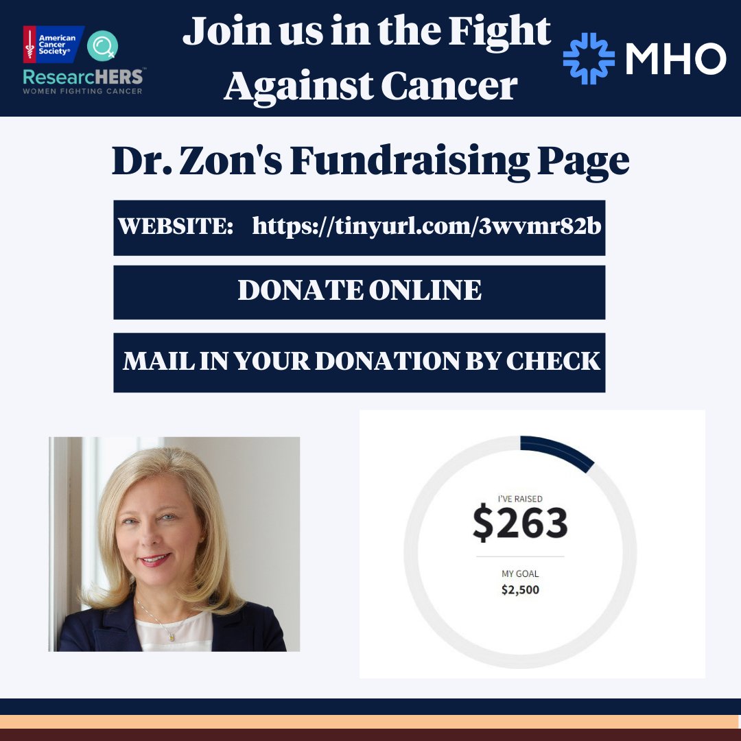 OneMHO's tweet photo. Team #OneMHO! Our very own Dr. Zon is holding a fundraiser for ResearcHERS: Women Fighting Cancer of Indiana. Please consider making a donation to make a difference for those touched by cancer. The proceeds will support cancer patient programs and groundbreaking cancer research https://t.co/986RelSIEV
