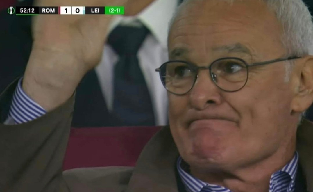 rubinotweet's tweet photo. No caption needed... ❤️ #Ranieri @OfficialASRoma @LCFC #RomaLeicester #UECL https://t.co/fCLU8MD3cq