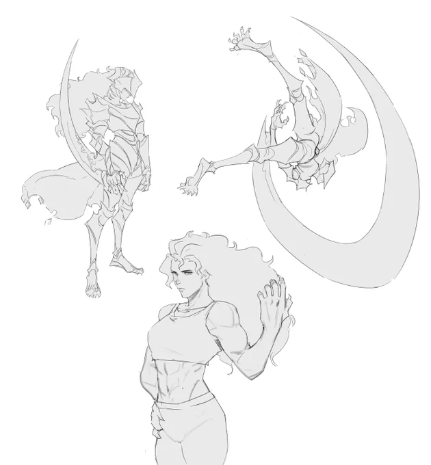 Armor lady doodles from last night 