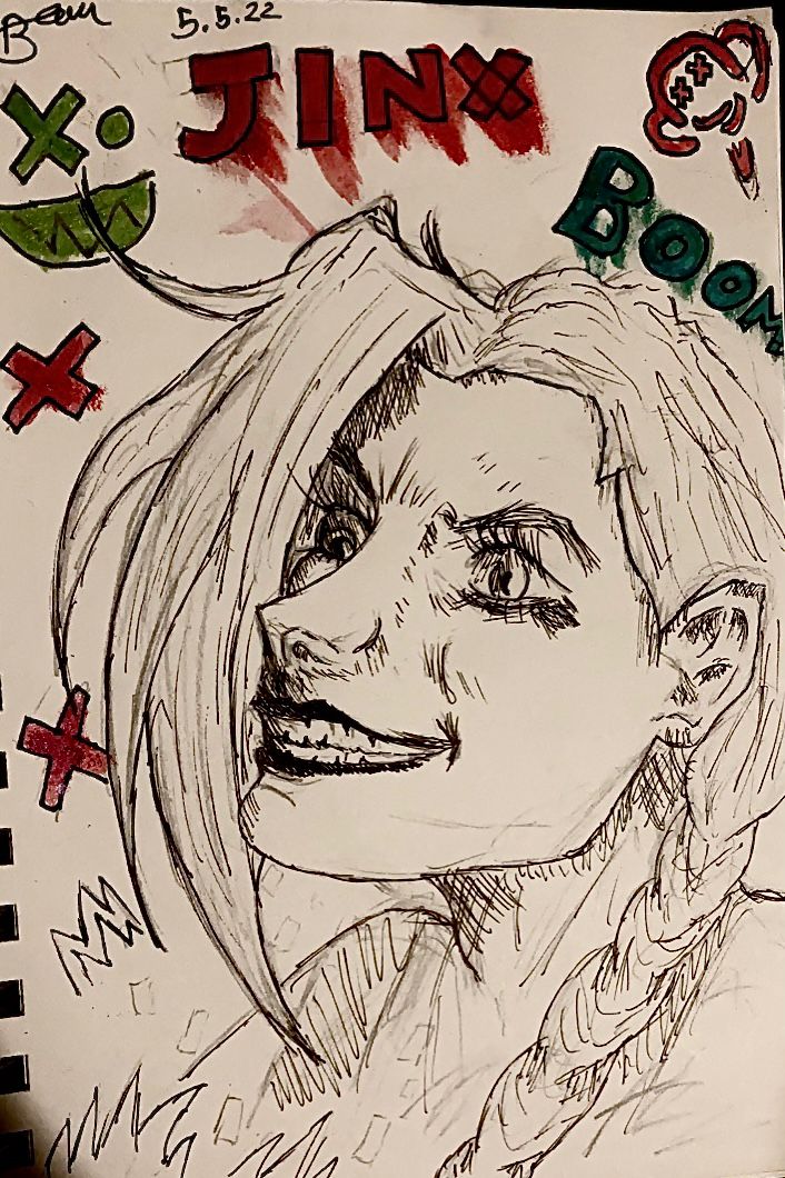 Beaucbeau123's tweet photo. 🚀Jinx in pen #arcane #jinx #art🚀 https://t.co/FL5l1PoH70