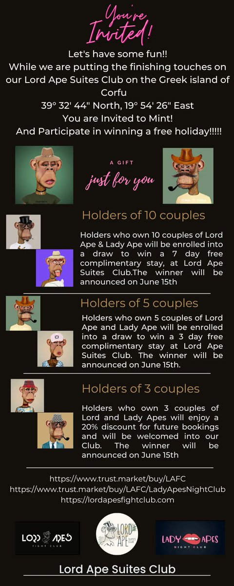 Lord Apes Fight Club (@lordapesclub) on Twitter photo 💥Summer is comming..
🎁 a gift just for u
<a href="/LordApesClub/">Lord Apes Fight Club</a>
<a href="/LadyApesClub/">Lady Apes Night Club</a>
<a href="/LordApeSuites/">Lord Ape Suites Club</a>
@ElrondNetwork
@CommunityElrond
<a href="/getMaiar/">X Portal</a> @TrustMarketNFT
#Elrond #ElrondNetwork
#ElrondNFT #ElrondCommunity
#LordApes #ApesTogether #LadyApes #LordApeSuites
#NFTCommunity
#NFTGiveaway 💥Summer is comming..
🎁 a gift just for u
<a href="/LordApesClub/">Lord Apes Fight Club</a>
<a href="/LadyApesClub/">Lady Apes Night Club</a>
<a href="/LordApeSuites/">Lord Ape Suites Club</a>
@ElrondNetwork
@CommunityElrond
<a href="/getMaiar/">X Portal</a> @TrustMarketNFT
#Elrond #ElrondNetwork
#ElrondNFT #ElrondCommunity
#LordApes #ApesTogether #LadyApes #LordApeSuites
#NFTCommunity
#NFTGiveaway