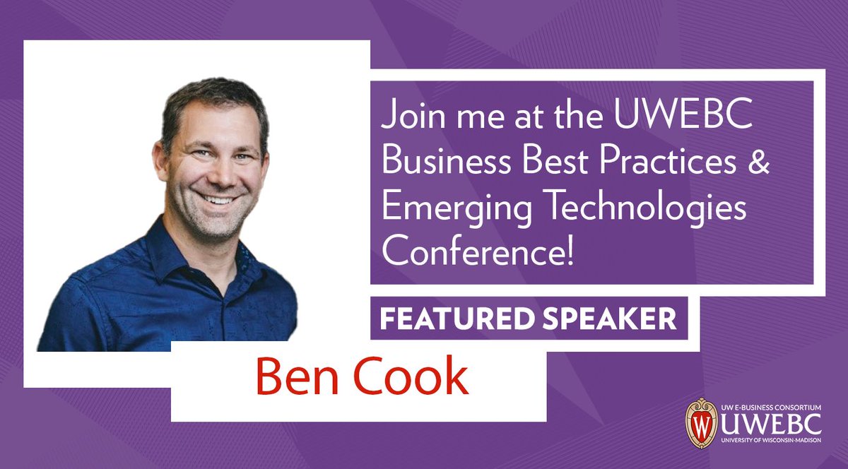 Have you heard? Our first speaker in the UWEBC Annual Conference Supply Chain Management track has been announced. Ben Cook, Chief Supply Chain Officer at @Spreetail will be joining us at <a href="/MononaTerrace/">Monona Terrace</a> for our conference on September 20. 

Learn more: okt.to/FwuofE