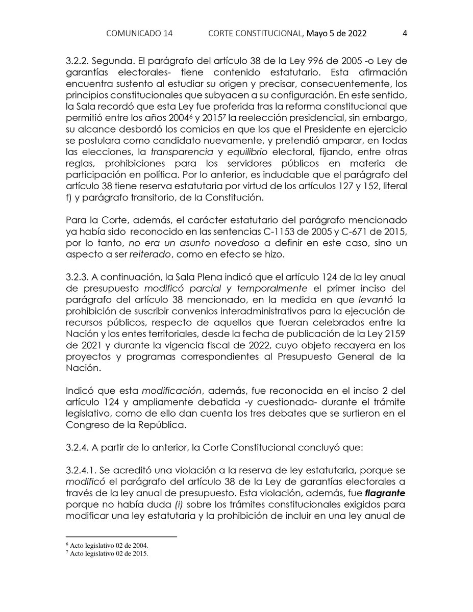 CConstitucional's tweet photo. #LaCorteInforma 📰| Corte Constitucional declara inexequible, con efectos retroactivos (a partir de su expedición), el artículo 124 de la Ley 2159 de 2021 por violar flagrantemente la reserva de ley estatutaria y el principio de unidad de materia. https://t.co/r5ywbpF14W