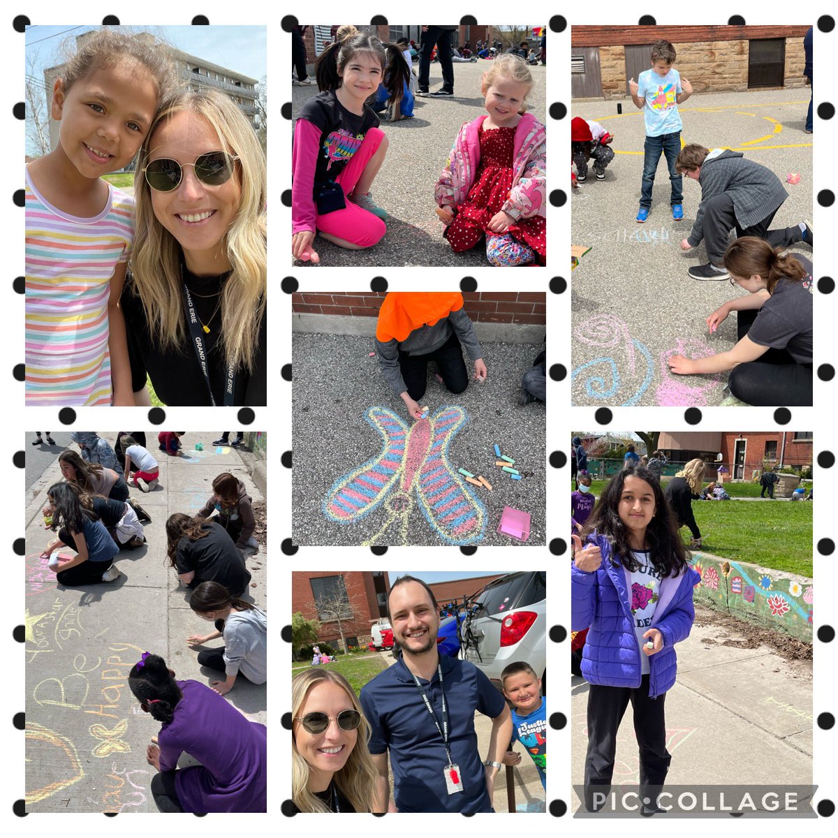 Mrs_Delfino_70's tweet photo. Students participated in our “Chalk It Up” event to spread positive messages around our school community. Thank you to our Wellness Club for your amazing leadership today! #GEBeWell #MentalHealthAwarenessWeek @GrandviewGrizz @GEDSB https://t.co/0IDR82Xznf