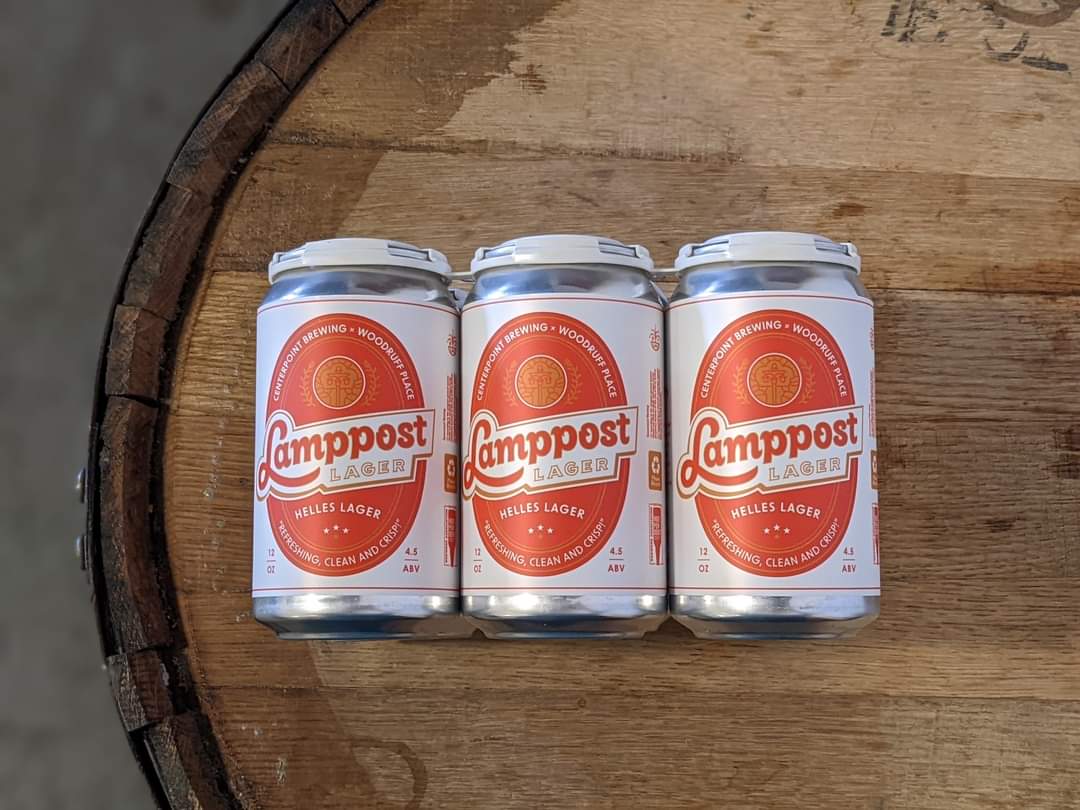 centerpointbrew's tweet photo. We are only a couple days away from the Lamppost Lager Launch Party! 

Join us and @Woodruff_Place this Saturday at 2pm for the release of this clean &amp; crisp lager.  Weiner Dreams will be here to feed you and @FUNKBrass plays at 4pm! https://t.co/5h6jJF21ws